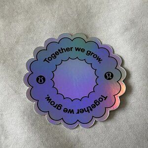 NEW lululemon Together We Grow black holographic decal sticker rare